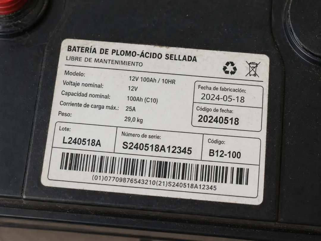 imagen que muestra la etiqueta de una batería