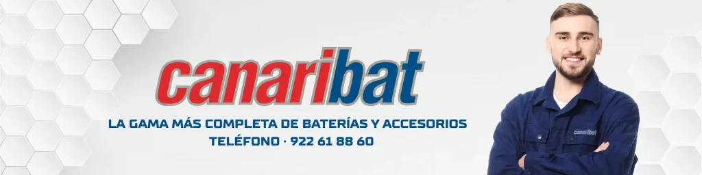 canaribat tienda de baterías banner con contacto